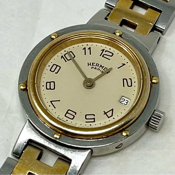Hermès Clipper Gold & Steel H Band Watch